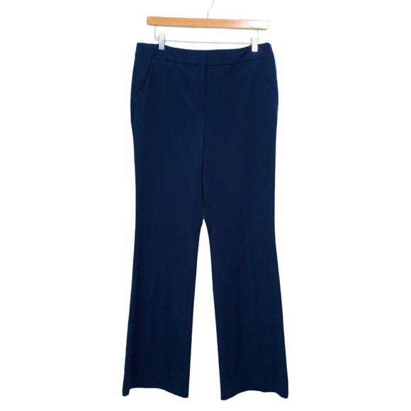 Chico’s Navy Blue Flat Front Pants Trousers Slacks Size 6 Simple Classic Basic - Picture 1 of 16